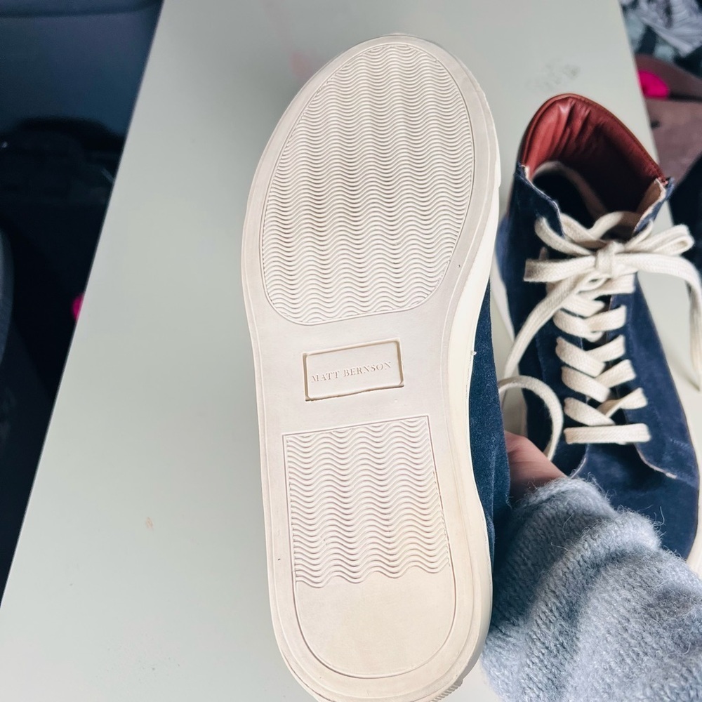 Matt Bernson high top Blue suede leather High-Top Sneakers men’s 7.5 - Picture 6 of 7